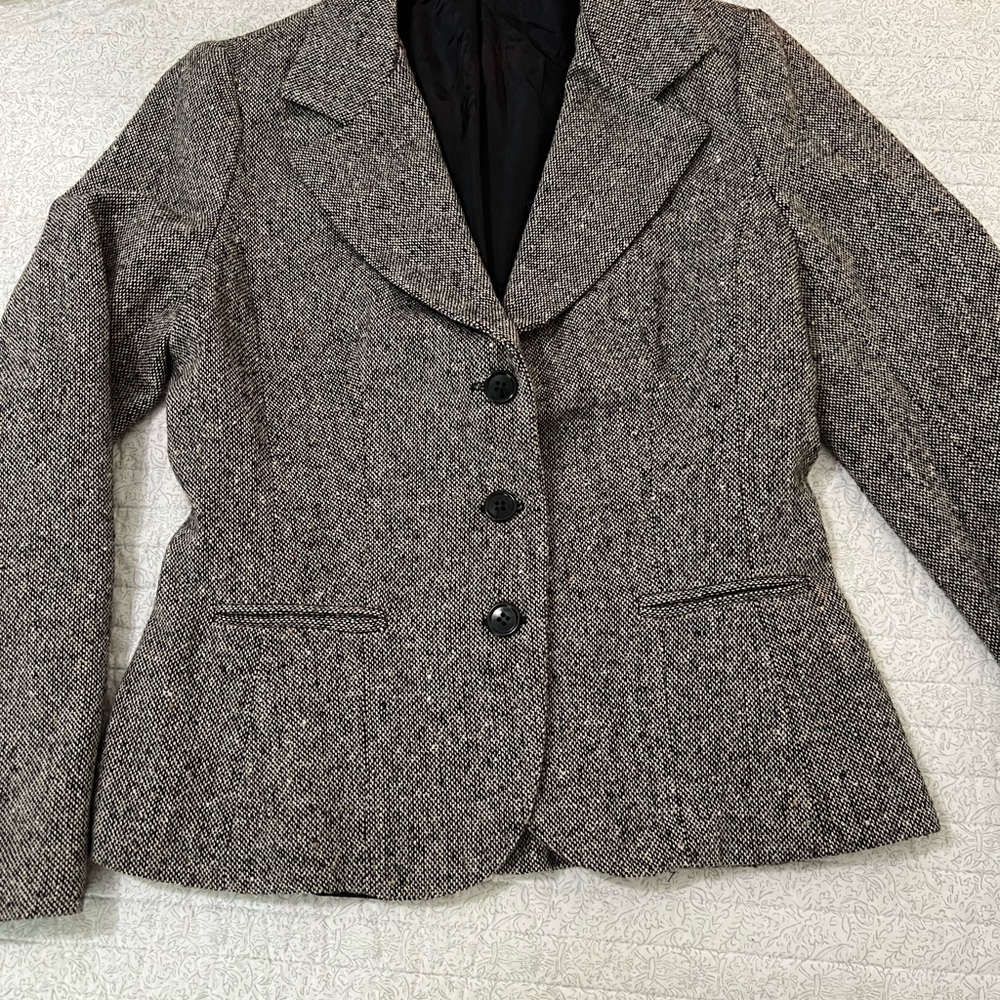 Vintage Trousers Up | Women's Gray Tweed Blazer | Sz 7-8 - Picture 3 of 8